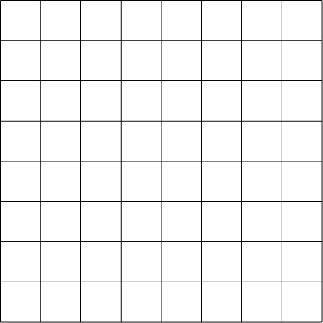 A two-dimensional design space divided into eight intervals in each dimension.